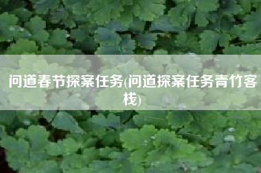 问道春节探案任务(问道探案任务青竹客栈)