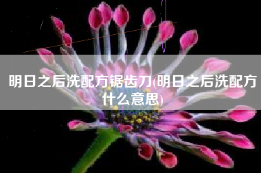 明日之后洗配方锯齿刀(明日之后洗配方什么意思)