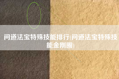 问道法宝特殊技能排行(问道法宝特殊技能金刚圈)