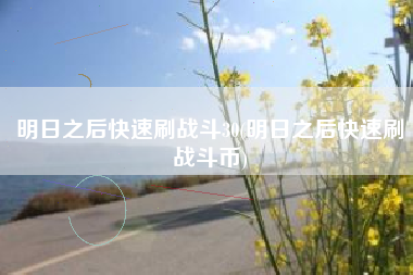明日之后快速刷战斗30(明日之后快速刷战斗币)