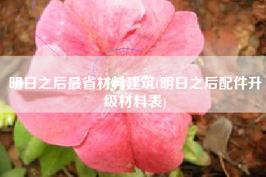 明日之后最省材料建筑(明日之后配件升级材料表)