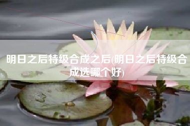 明日之后特级合成之后(明日之后特级合成选哪个好)