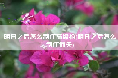 明日之后怎么制作高级枪(明日之后怎么制作箭矢)