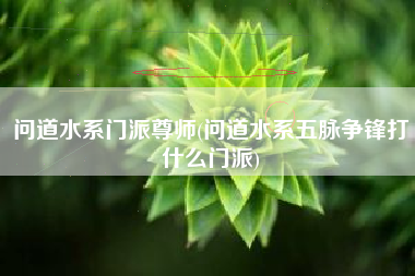 问道水系门派尊师(问道水系五脉争锋打什么门派)