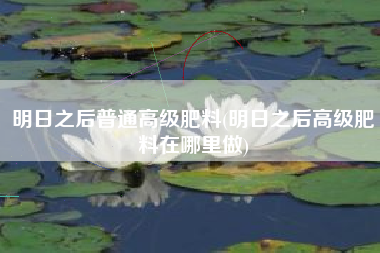 明日之后普通高级肥料(明日之后高级肥料在哪里做)