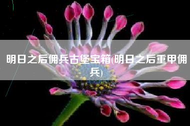 明日之后佣兵古堡宝箱(明日之后重甲佣兵)