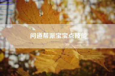 问道帮派宝宝点技能