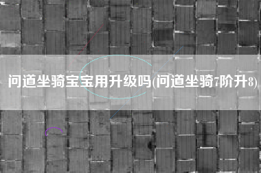 问道坐骑宝宝用升级吗(问道坐骑7阶升8)