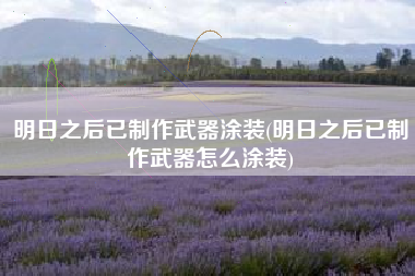 明日之后已制作武器涂装(明日之后已制作武器怎么涂装)