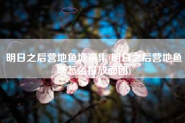 明日之后营地鱼塘采集(明日之后营地鱼塘怎么投放面团)