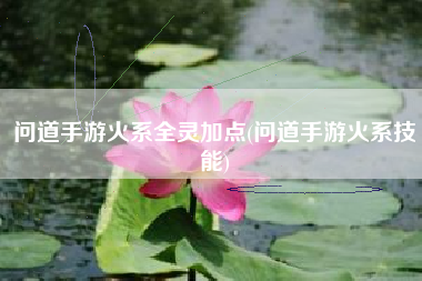 问道手游火系全灵加点(问道手游火系技能)
