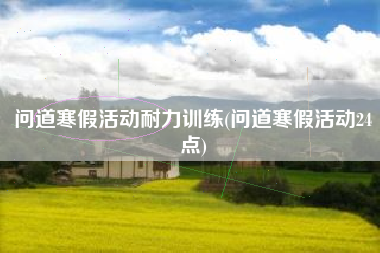 问道寒假活动耐力训练(问道寒假活动24点)