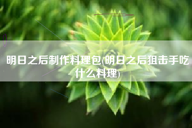 明日之后制作料理包(明日之后狙击手吃什么料理)