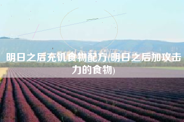 明日之后充饥食物配方(明日之后加攻击力的食物)