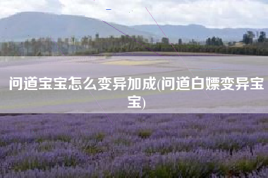 问道宝宝怎么变异加成(问道白嫖变异宝宝)