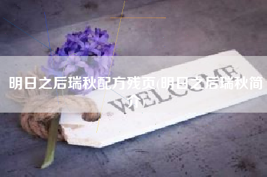 明日之后瑞秋配方残页(明日之后瑞秋简介)