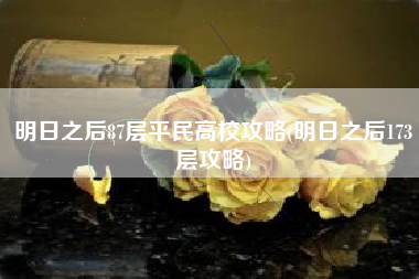 明日之后87层平民高校攻略(明日之后173层攻略)