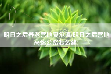 明日之后养老营地夏尔镇(明日之后营地高速公路怎么建)