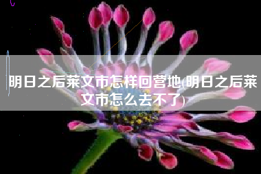 明日之后莱文市怎样回营地(明日之后莱文市怎么去不了)