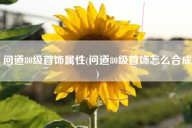 问道80级首饰属性(问道80级首饰怎么合成)