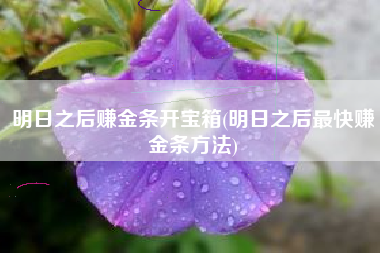 明日之后赚金条开宝箱(明日之后最快赚金条方法)