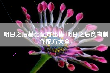 明日之后基础配方出售(明日之后食物制作配方大全)