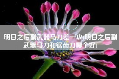 明日之后副武器马刀差一攻(明日之后副武器马刀和锯齿刀哪个好)