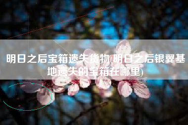 明日之后宝箱遗失货物(明日之后银翼基地遗失的宝箱在哪里)