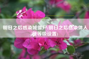 明日之后感染城僵尸(明日之后感染体入侵等级设置)