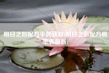 明日之后配方平民获取(明日之后配方概率表最新)