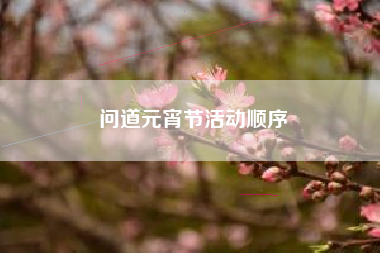问道元宵节活动顺序