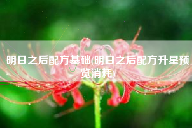 明日之后配方基础(明日之后配方升星预览消耗)