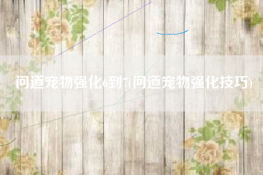 问道宠物强化6到7(问道宠物强化技巧)