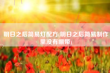 明日之后简易灯配方(明日之后简易制作里没有绷带)