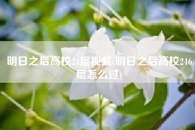 明日之后高校24层视频(明日之后高校246层怎么过)