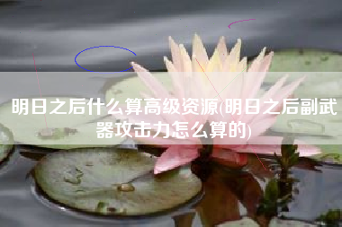 明日之后什么算高级资源(明日之后副武器攻击力怎么算的)