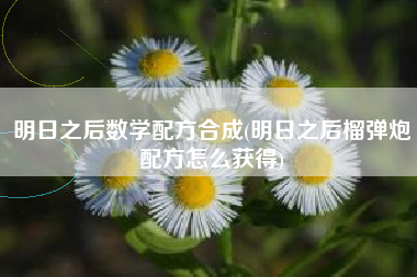 明日之后数学配方合成(明日之后榴弹炮配方怎么获得)