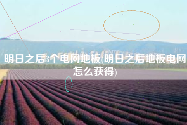 明日之后3个电网地板(明日之后地板电网怎么获得)