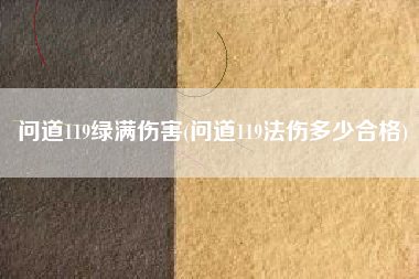 问道119绿满伤害(问道119法伤多少合格)