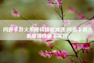 问道手游火系障碍技能减速(问道手游火系障碍技能不实用)